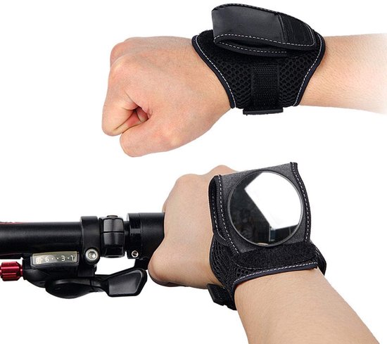 Dailygoods – Fahrradsicherheitsspiegel – Rückspiegel – Handgelenkspiegel – Verstellbarer Winkel – Atmungsaktives Design – Aufbewahrungstasche
