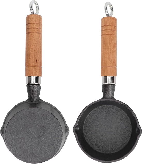 Eierpfanne Aus Gusseisen Mit Antihaftbeschichtung – Mini Und Einzeln – 2 Stück – Kleine Pfanne Für Eier – 9,9 Cm