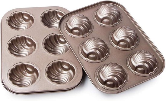 Madeleine-backform – 2er-set – 6 Mulden – Antihaftbeschichtung – Backform Für Madeleine-kuchen