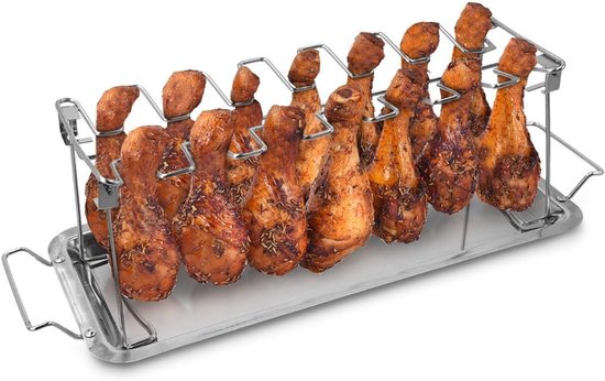 Grillzubehör Für Hähnchenflügel – Hähnchenschenkelhalter Aus Edelstahl – Zubehör Für 14 Hähnchenteile