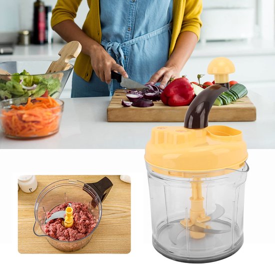 Handkurbel-gemüseschneider, Küchenhelfer Mit Großem Fassungsvermögen, Ideal Zum Schnellen Zerkleinern Von Gemüse, Zwiebeln, Salaten Und Knoblauch.