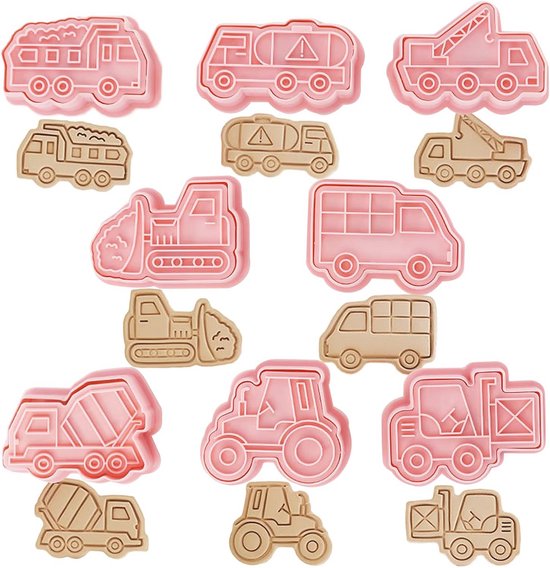Auto-keksformen-set Für Kinder - 8-teilig - 3d-ausstechformen Zum Dekorieren Von Kuchen