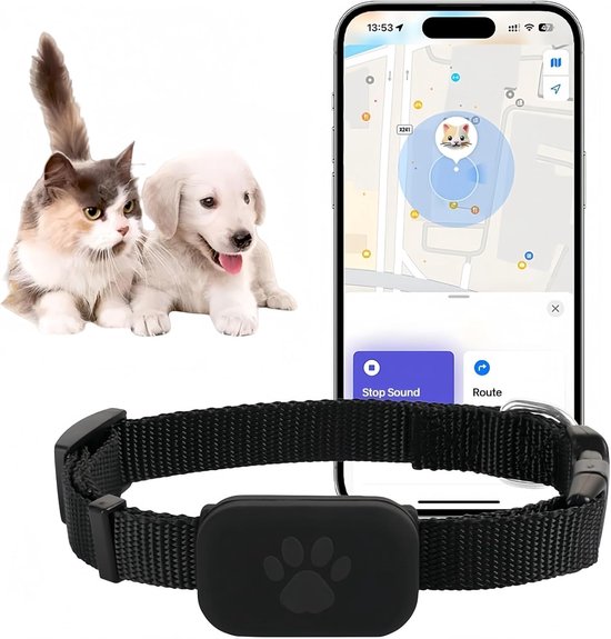 Gps-halsband Für Katzen Und Hunde Haustier-tracker Ohne Abogebühren Echtzeit-ortung Mit Geräuschsuche 12 Monate Akkulaufzeit Wasserdicht Leichtes