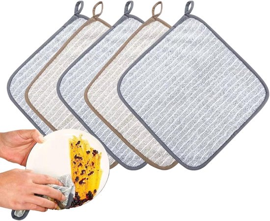 Küchenwischer – Geschirrwischer – Fleckenentferner – Hoch Saugfähig – 5 Stück – Mehrfarbig