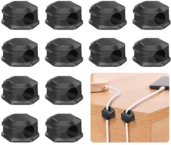 12 Selbstklebende Kabelhalter – Magnetische Kabelclips Für Wand Und Schreibtisch