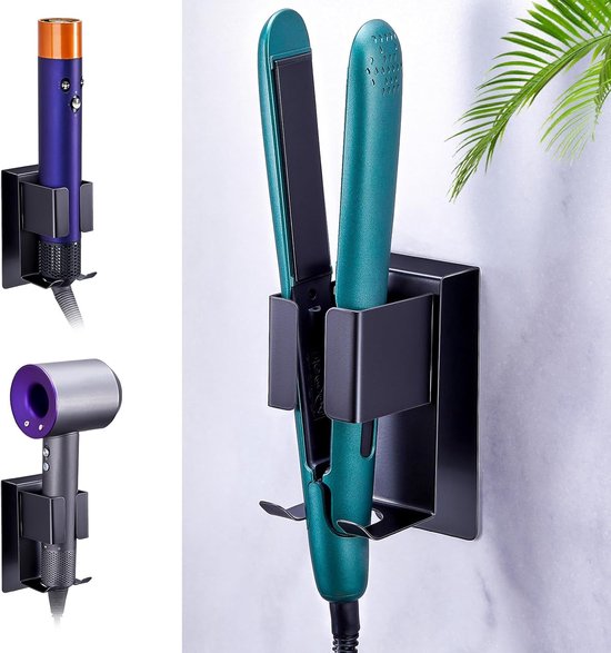 Set Mit 2 Niedlichen, Bärenförmigen, Selbstklebenden Haltern – Für Lockenstab, Föhn Und Zubehör, Hübscher Organizer Für Badezimmer Und Schlafzimmer
