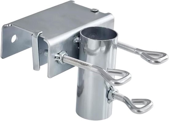Schirmhalterung – Sonnenschirmclip – Mobiler Sonnenschutz – Verstellbarer Metallgriff – Für 3,8 Cm Stange – Silberfarben