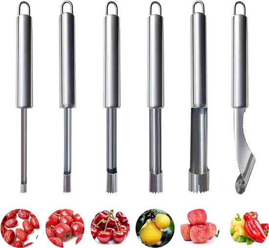 6-teiliges Obst- Und Gemüseentsteiner-set, Für Äpfel, Birnen, Kirschen, Datteln, Beeren, Paprika Usw.