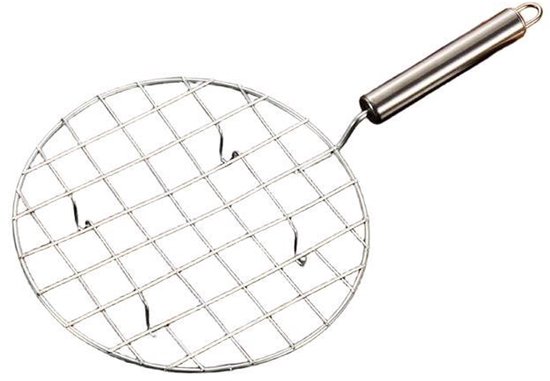 Multifunktionaler Dampfgarer Aus Edelstahl — Kühlrost — Runder Grillrost Aus Metall — Keksrost — Runder Keksrost Mit Holzgriff