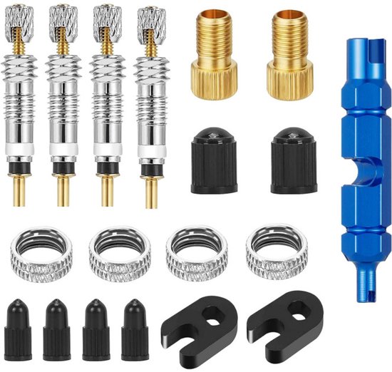 19-teiliges Set Tubeless-ventilset Für Mountainbikes Inklusive Presta-ventileinsätzen Ventilauszieher Und Fahrradpumpenadapter Universelle 19 19 Teile
