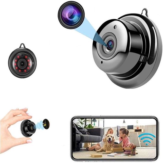 Mini-spionagekamera 1080p Hd-nachtsicht Bewegungserkennung Wlan Zwei-wege-audio Für Sicherheit Zu Hause Im Auto Oder Im Freien Für Eltern Und 1