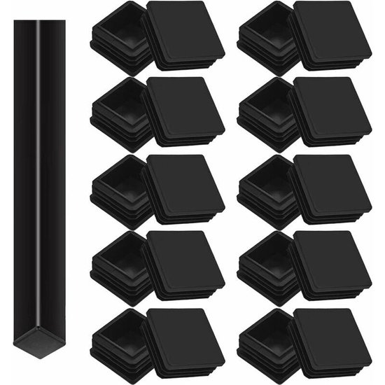 Vierkantrohrkappen - Kunststoff-beinkappen - Möbelschutz - Pe-lattenkappen Für Tische Und Stühle - 20 Stück (40 X 40 Mm)