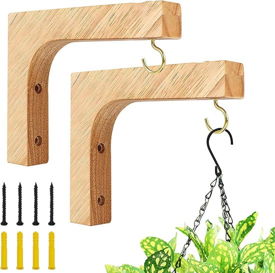 Robuste Hängehalterung Aus Holz – Dekorative Halterung Für Zimmerpflanzen Wie Laternen, Windspiele, Blumentöpfe Und -körbe (max. Traglast 20 Kg)