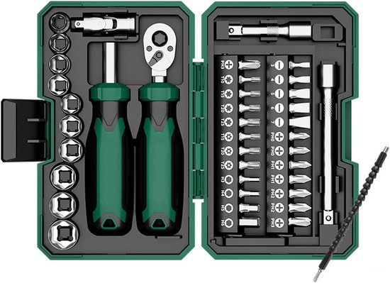 Steckschlüsselsatz – 40-teiliges Set Mit Steckschlüsseln Und Schraubendrehern, Magnetischem Schraubendreher-set Und Manuellem Reparaturwerkzeug