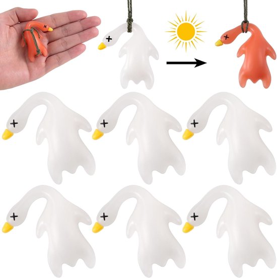 6-teiliger Farbwechselnder Enten-autoanhänger Lustiger Uv-sonnenbrandtester Mit Temperaturanzeige Niedliche Dekoration Zum Aufhängen Am Fahrrad