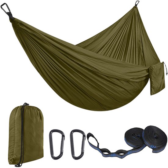 Outdoor-hängematte, Camping-hängematte, Reise-hängematte, 270 X 140 Cm, Ultraleichte, Tragbare Hängematte Mit Einer Tragkraft Von Bis Zu 300 Kg, 210t Fallschirmseide