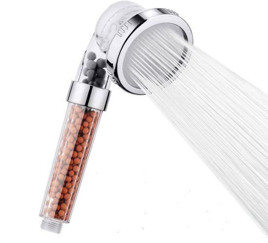 Kalkbeständiger Hochdruck-duschkopf Mit Ionen-kugelfilter 3 Strahlarten Und Wassersparfunktion Universeller G1 2-anschluss Geeignet Für Hartes