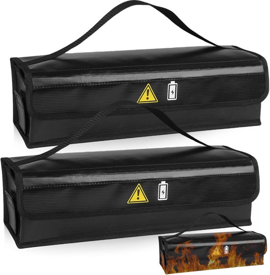 2-teilige E-bike-akkutasche: Feuerfest Bis 1400 °c, Wasserdicht Und Explosionsgeschützt, Zur Aufbewahrung Und Zum Transport, 41 X 10 X 12 Cm