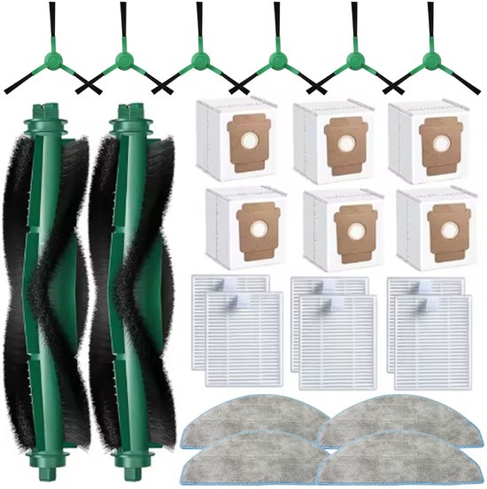 24 Ersatzteile Für Irobot Roomba 104 105 Vac 105 Combo Q052 Saugroboter Q0520 105 Zubehör Enthält 2 Hauptbürsten 6 Filter 6 Staubbeutel 6 Und 4