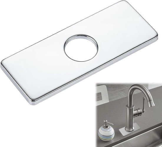 Edelstahl-spülbeckenlochabdeckung Abdeckplatte Für Spülbeckenloch Küchenarmaturplatte Armaturenlochabdeckung Für Badezimmerwaschbecken Für Und Silber