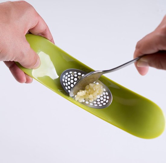 Knoblauchpresse - Grüne Kipphebel - Edelstahl - Küchenutensil Mit Griff