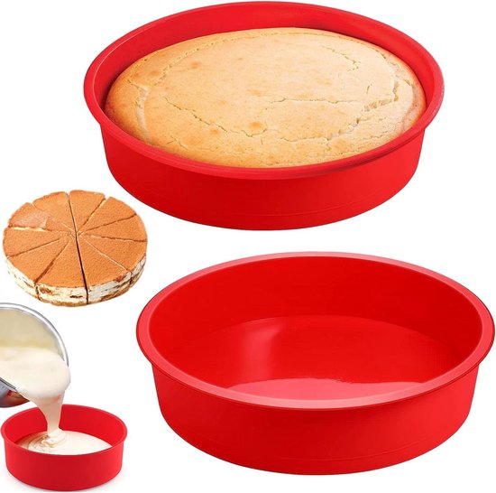 Silikon-kuchenform 20 Cm 2-teilig Runde Backform Für Schichttorten Wiederverwendbar Und Antihaftbeschichtet Ideal Für Käsekuchen Und