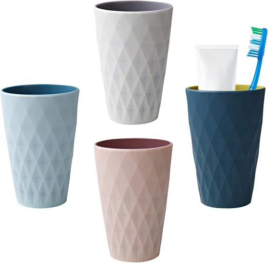 Zahnbürstenbecher – 450 Ml – Kunststoff – 4er-set