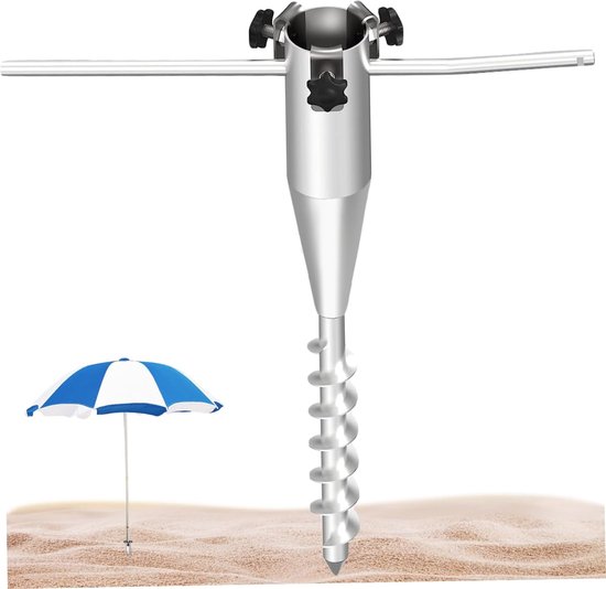 Spiralanker Für Sonnenschirme Am Strand (20 Zoll) – Verstellbarer Sonnenschirmhalter – Tragbarer Strandanker