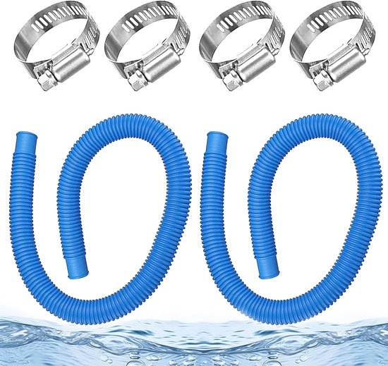 Schwimmbadschlauch – 32 Mm, 2 Stück, 150 Cm, Mit 4 Metallklemmen, Für Aufstellpools