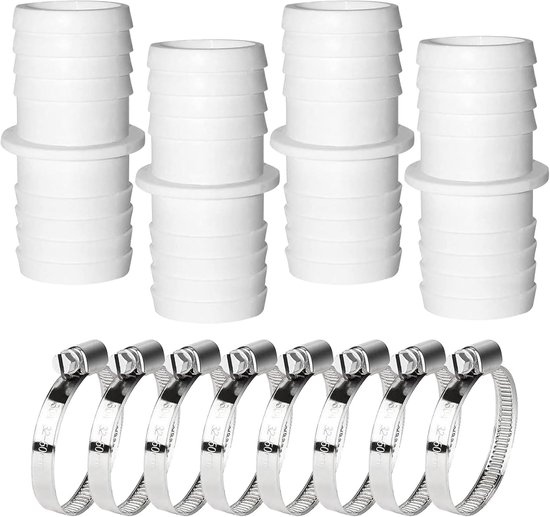 Gerade Verbindung – 4 Stück, 38 Mm Auf 38 Mm, Mit 4 Edelstahlklemmen