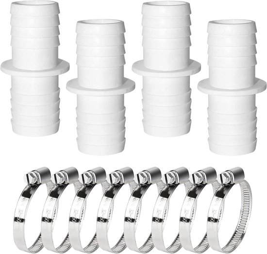 Gerade Verbindung – 4 Stück, 32 Mm Auf 32 Mm, Mit 4 Edelstahlklemmen