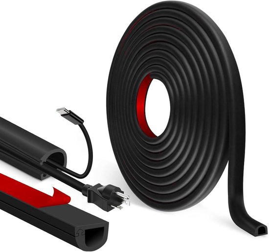Kabelorganisator Set 2 M Kabelmanagement Kabelkanal Kabelschutzrohr Selbstklebender, Wandmontierter Kabelkanal Selbstschließende Kabelhülse Kabel