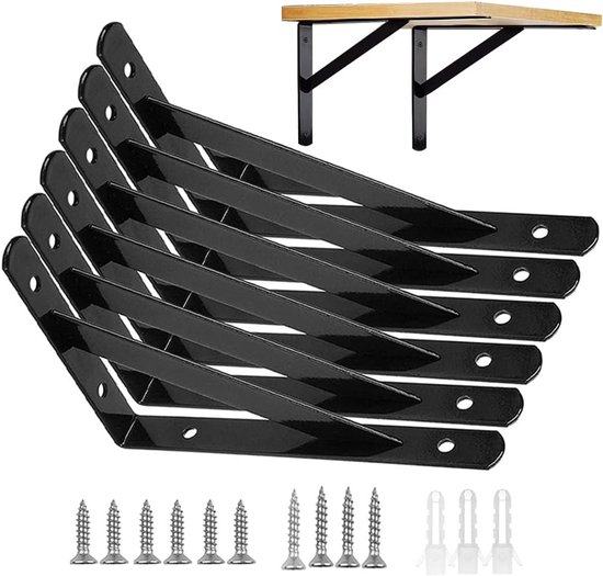 6 Stück Hochbelastbare Regalträger, Dreieckige Regalträger, 15 Cm Rechtwinkliger Wandmontage-schwebtisch-stützrahmen