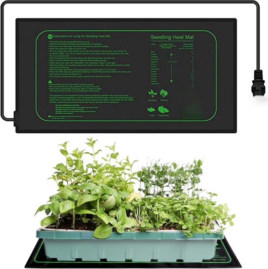 Heizmatte Für Sämlinge, 25,4 Cm X 52,2 Cm, Wasserdichte Pflanzenheizmatte, Geeignet Für Indoor-gartenbau, Samenkeimung Und Hydrokultur.