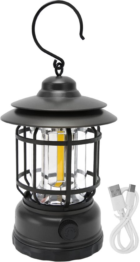 Vintage-campinglaterne – Wiederaufladbar Und Wasserdicht – 600 Lumen