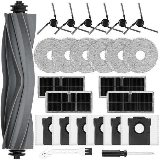 Ersatzteile Für Saugroboter – Komplettes Zubehörset – Enthält 1 Hauptbürste, 6 Staubbeutel, 6 Wischtücher, 4 Hepa-filter, 6 Seitenbürsten