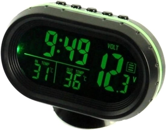 Digitale Auto-thermometeruhr – Doppelte Temperaturanzeige Für Fahrzeuge – Grün