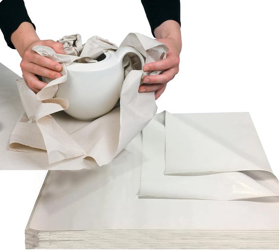 Umzugspapier – Verpackungsmaterial Für Zerbrechliche Gegenstände, Füllmaterial Für Kartons, 39 X 54 Cm, 100 Blatt, Hellgrau