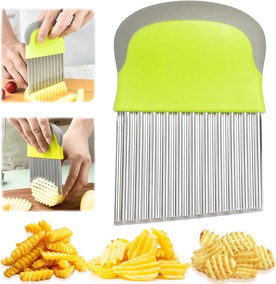 1 Teiliger Wellenschneider, Multifunktionaler Pommes Frites Schneider, Wellen Gemüseschneider Aus Edelstahl, Manueller Wellenschneider Zum Schnei