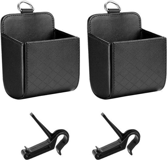 2-teiliges Auto-innenraum-organizer-set – Aufbewahrungstaschen – Multifunktionale Pu-ledertasche Für Schlüssel Und Münzen