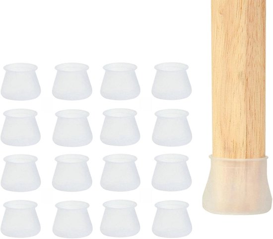 Möbelgleiter Aus Weißem Silikon Langlebig Transparent Und Rutschfest Zum Schutz Von Stuhlbeinen Auch Für Holzböden Geeignet 24 Stück 4 X 4 X 3 Cm