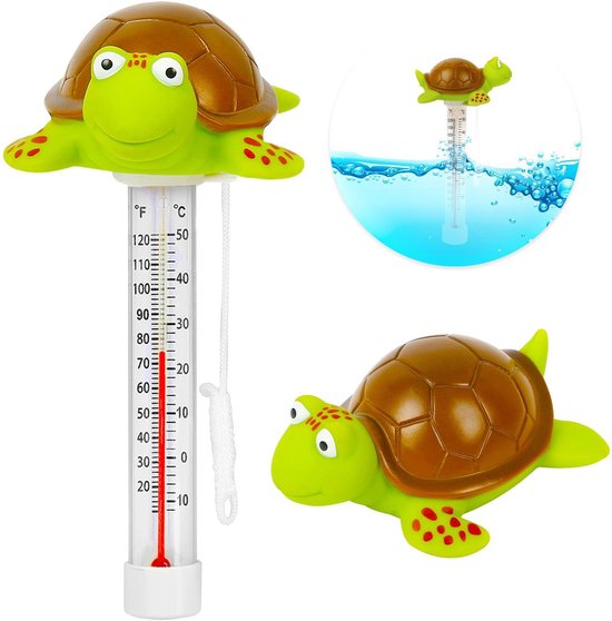 Schwimmendes Poolthermometer Poolthermometer Schildkröte 10 C Bis 50 C Schwimmend Doppelskala Geeignet Für Schwimmbäder Whirlpools Spas Und