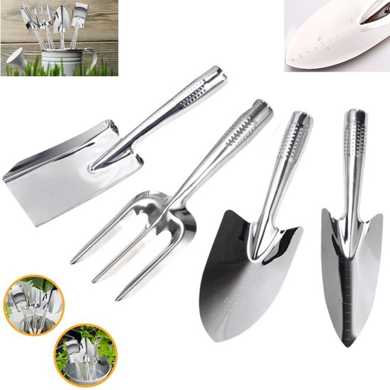 4-teiliges Gartengeräte-set Aus Edelstahl Gartenkelle Gartenschaufel Spaten Kleine Gartenhandgeräte Handkelle Schmale Kelle Breite Kelle Und Zum