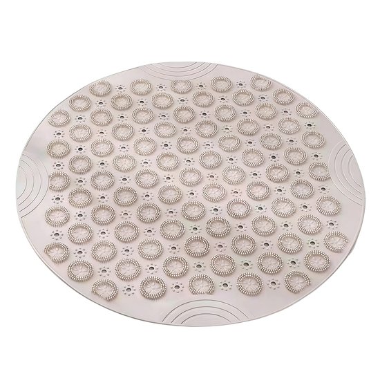 Runde Duschmatte – Pvc – Rutschfest – Mit Saugnapf – Mit Abflussloch – Maschinenwaschbar – 55 X 55 Cm – Khaki