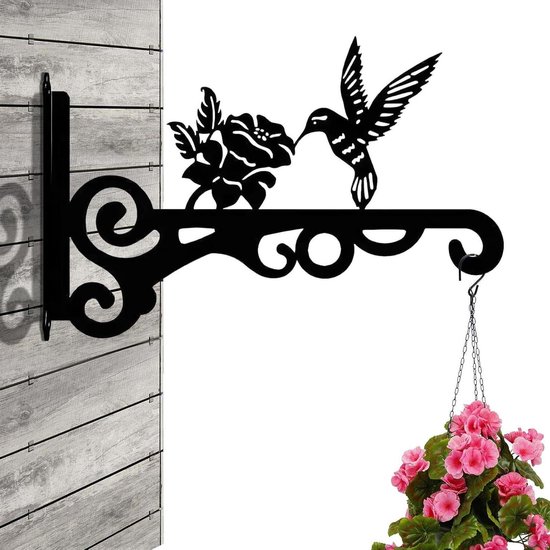 Blumenständer Aus Metall Wandmontage Hängender Pflanzenständer Aus Schmiedeeisen Geeignet Für Laternen Pflanzen Vogelhäuser Windspiele 20 X 13 3