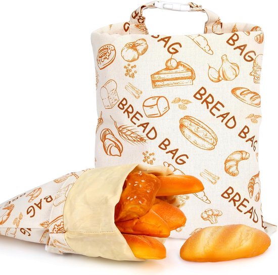2 Bienenwachs Brotbeutel Sandwichbeutel Wiederverwendbar Gefrierbeutel Luftdicht Für Selbstgebackenes Brot 43 X 30 Cm
