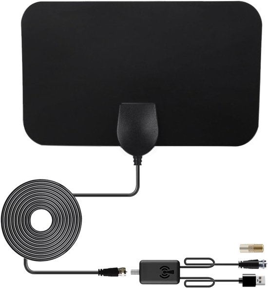 Hdtv-zimmerantenne 10dbi Enhanced Dvb-t2 Hd Digital-tv-antenne Mit F-buchse Auf Tv-stecker-adapter, 80 Meilen Reichweite, Mini-antenne Für Smart-tvs
