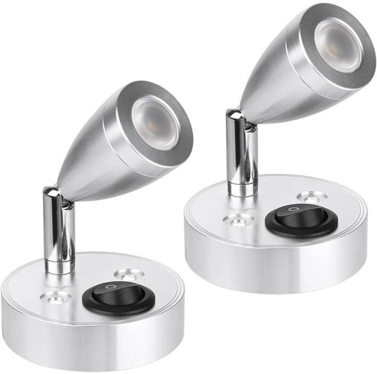 12v 3w Led-spot-leselampe - 180° Drehbar - 3000k Warmweißes Licht - 2 Stück