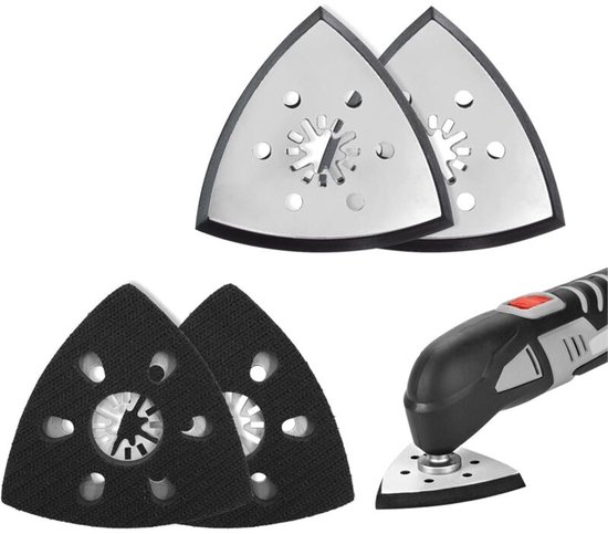 Set Mit 4 Dreieckigen Schleifpads (93 Mm) – Zum Schleifen Von Holz, Besonders Geeignet Für Kunststoff
