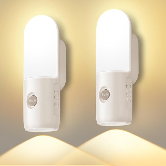 Dimmbares Led-nachtlicht Mit Bewegungssensor Und Wiederaufladbarem Design – 2 Stück Für Mehr Sicherheit Im Zuhause
